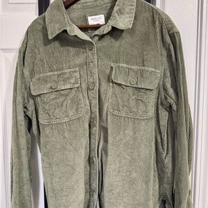 American Eagle Green Corduroy Shirt